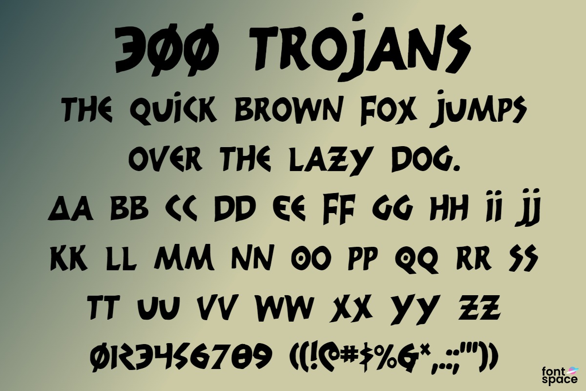 300 Trojans Leftalic Font