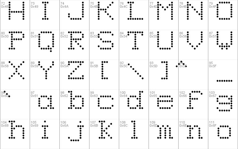 dot matrix font microsoft word