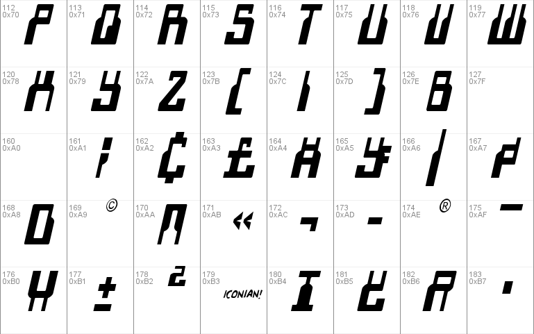 1968 Odyssey Condensed Italic
