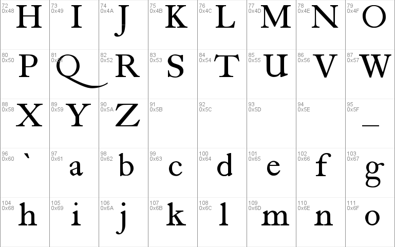 antique roman Windows font - free for Personal