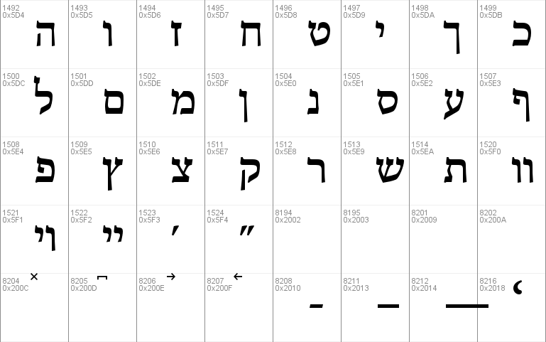 hebrew michol bold free font download