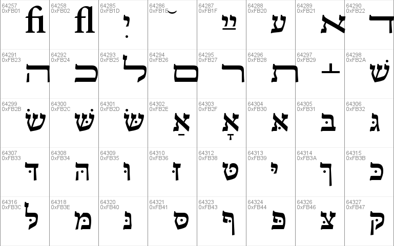 free hebrew script font