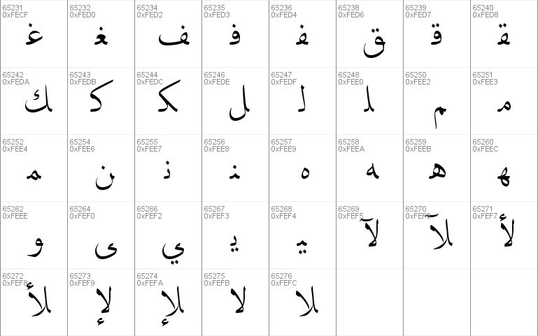 arabic typesetting bold font