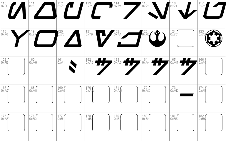 Aurebesh Condensed Font