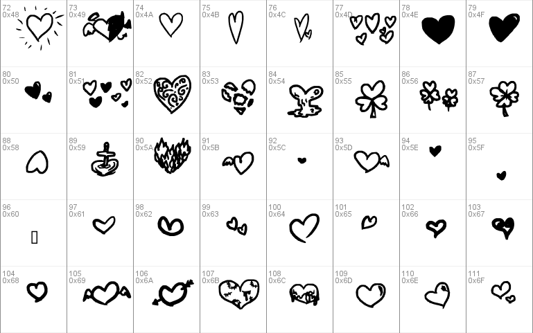 All Hearts Windows Font Free For Personal