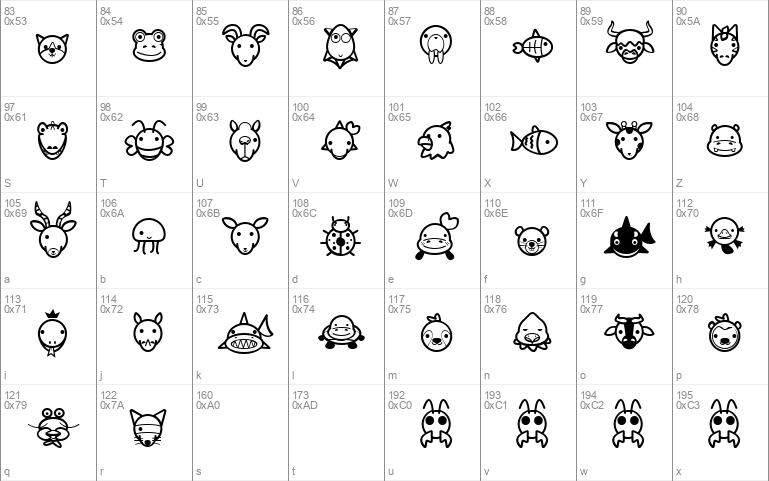 Animal Cute Icon Windows font - free for Personal | Commercial