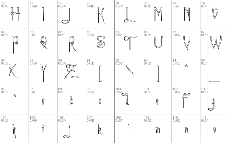 A Charming Font Outline