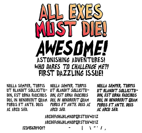 all exes must die! Font