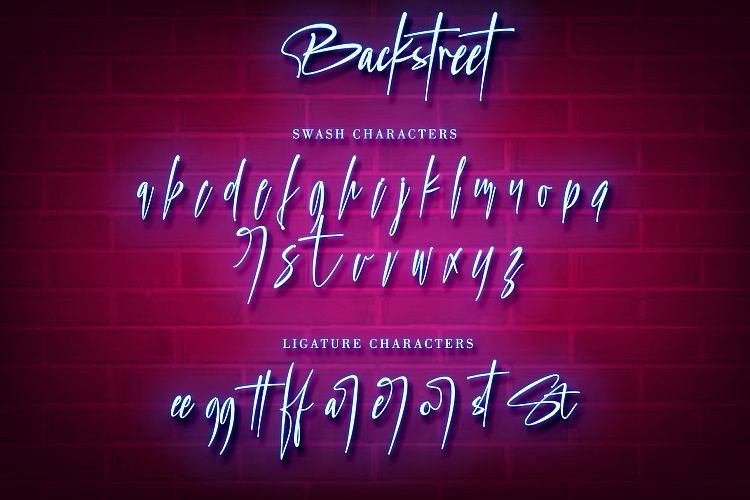 Backstreet calligraphy script