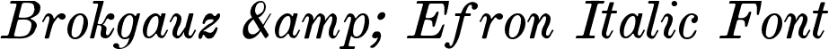 Brokgauz & Efron Italic Font