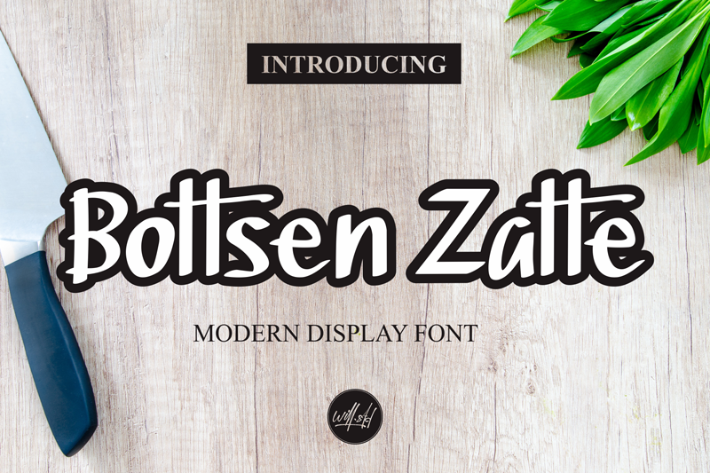 Bottsen Zatte script design