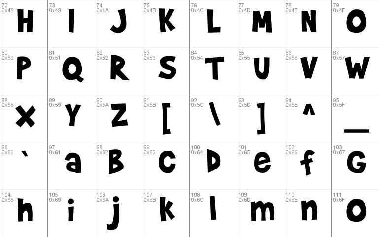 Brady Bunch Windows Font Free For Personal   1 Charmap Brady Bunch 