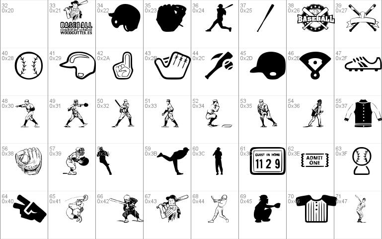 Baseball Icons Font