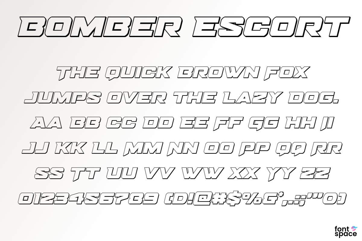 Bomber Escort Outline Italic
