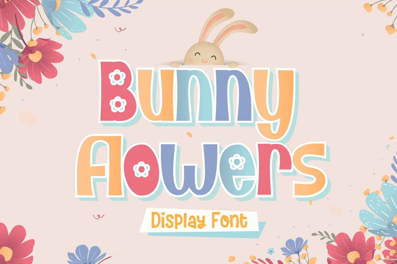 Bunny Flowers Shadow