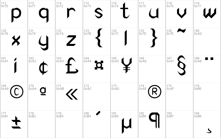 Cuneiform Font Windows font - free for Personal