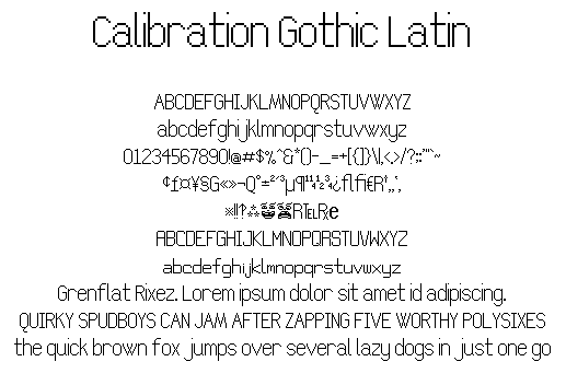Calibration Gothic NBP Latin