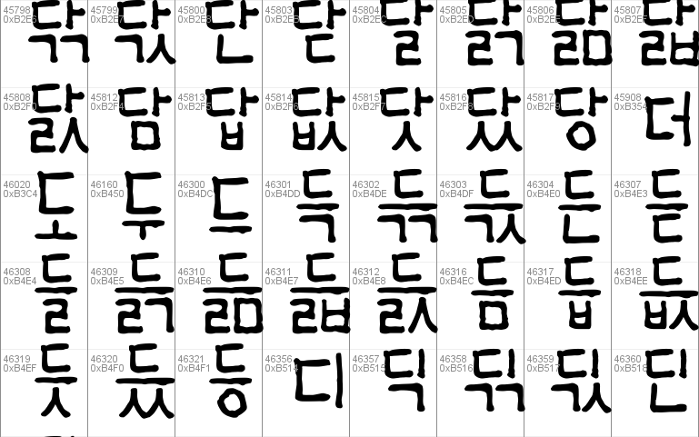 korean font windows xp