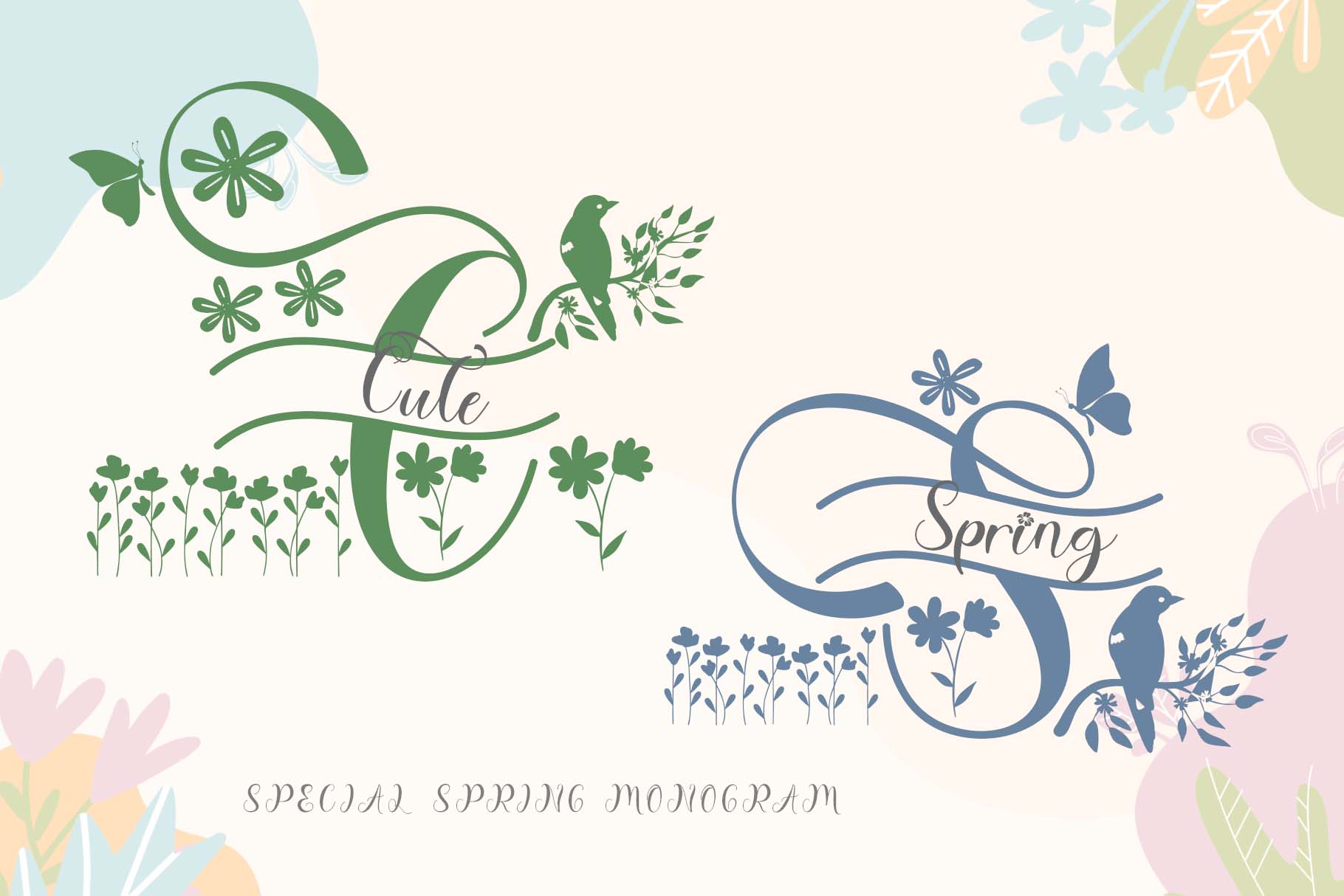 Cute Spring Monogram