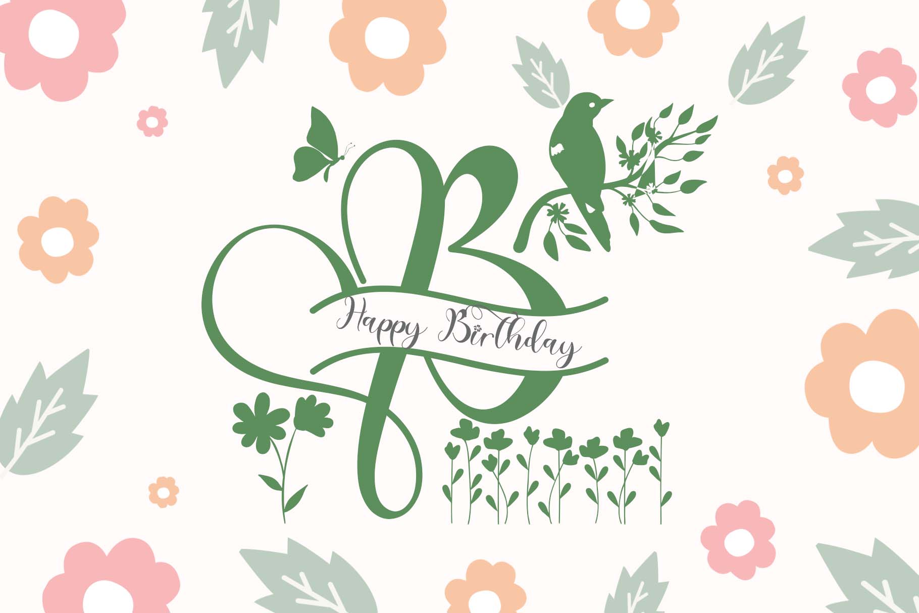 Cute Spring Monogram