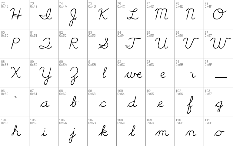 Cursive Handwriting Tryout Font Windows font - free for Personal