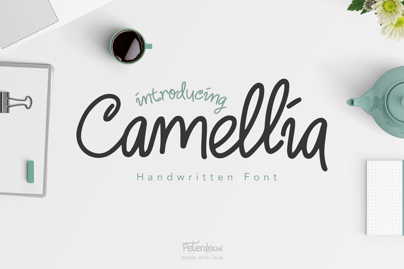 Camellia handwritten script