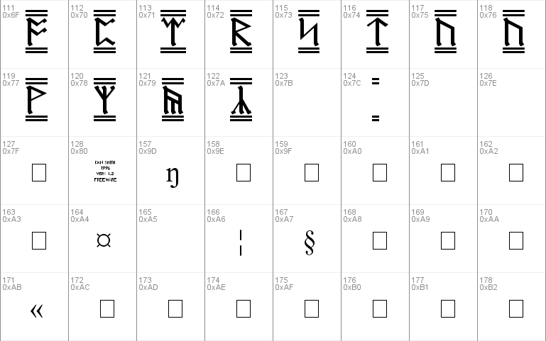Dwarf Runes-2 Windows font - free for Personal