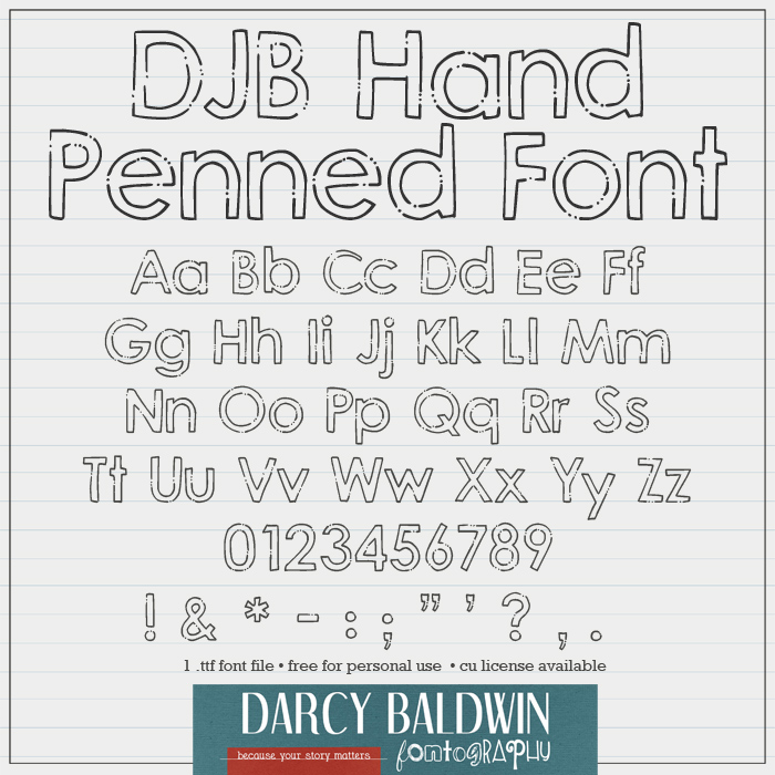 DJB Hand Penned Font