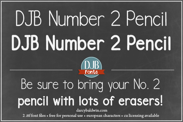 DJB Number 2 Pencil Bold Font