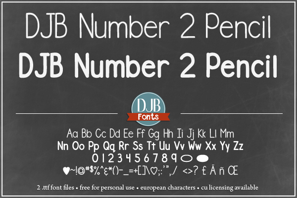 DJB Number 2 Pencil Bold Font