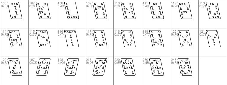 Domino normal kursiv omrids