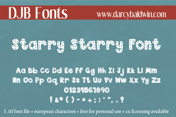 DJB Starry Starry Font