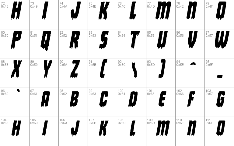 Deathblood Condensed Italic