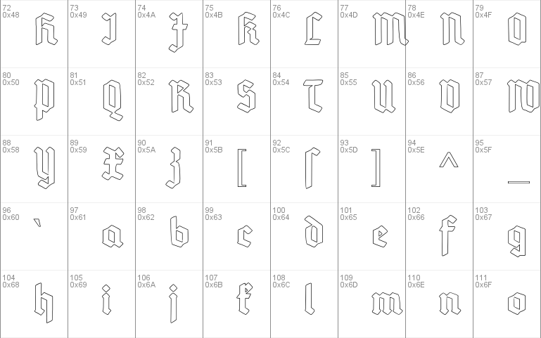 Deutsch-Gotisch Outline