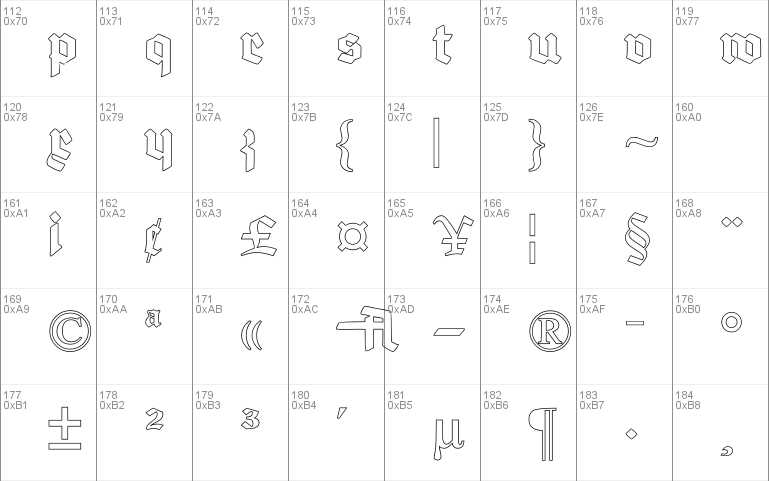 Deutsch-Gotisch Outline