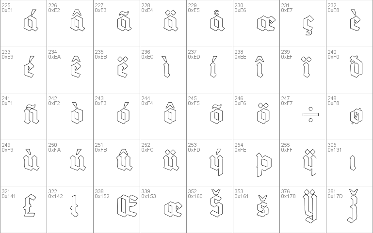 Deutsch-Gotisch Outline