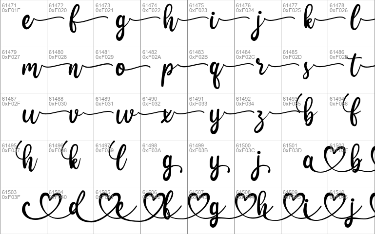dearheart Windows font - free for Personal