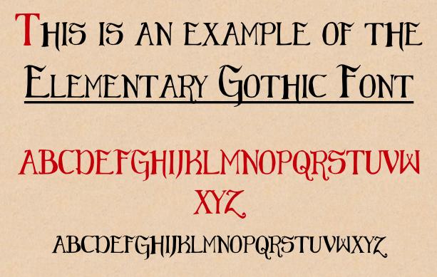 Elementary Gothic Scaled Font