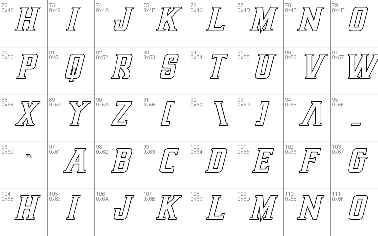 Earthrealm Outline Italic