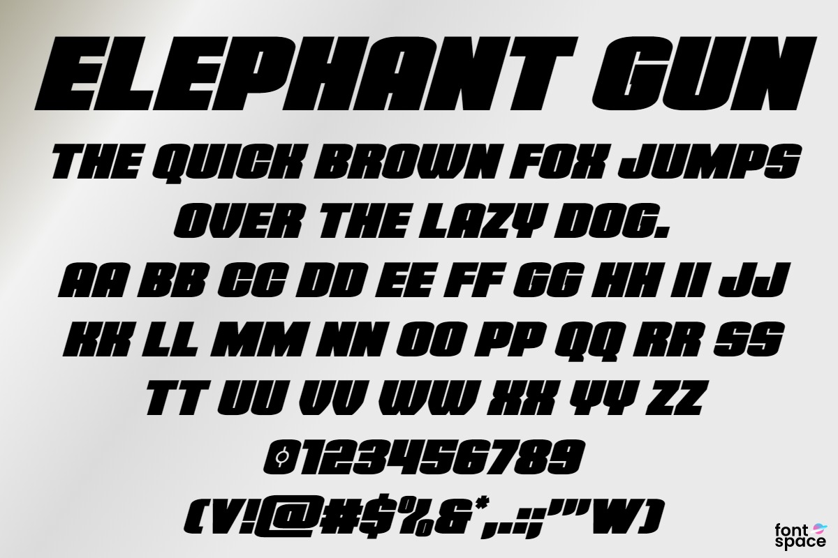 Elephant Gun Outline Italic