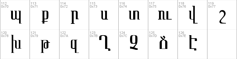 ttf eastern armenian font