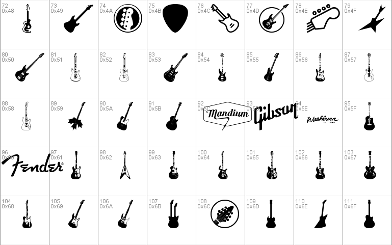 Electric Guitar Icons