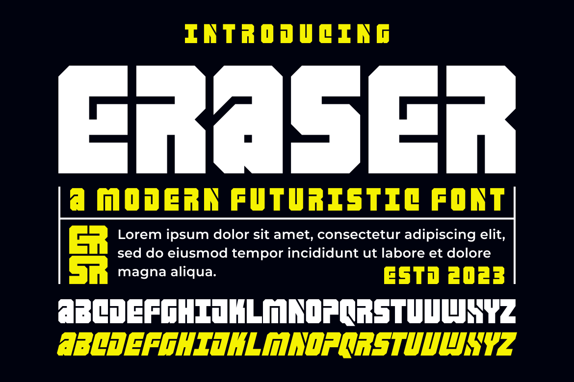 ERASER Windows font - free for Personal