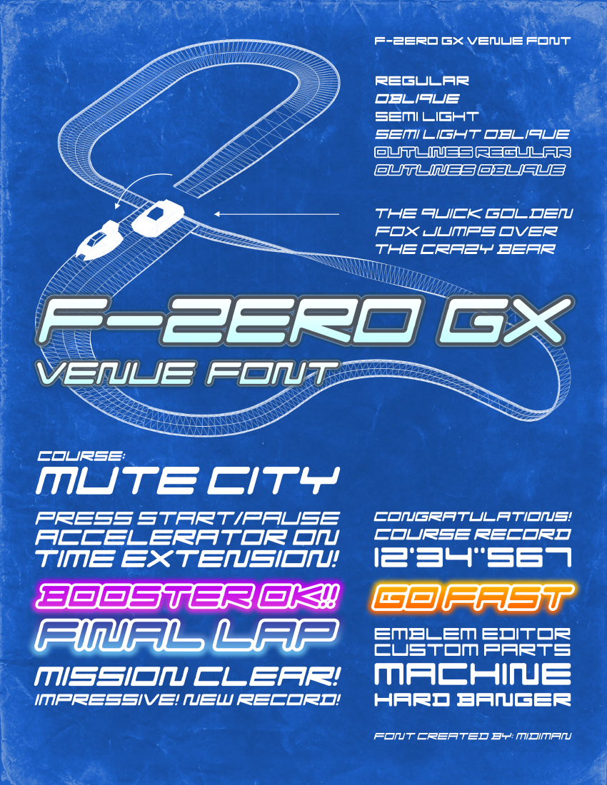 F-Zero GX Menu Font Bold