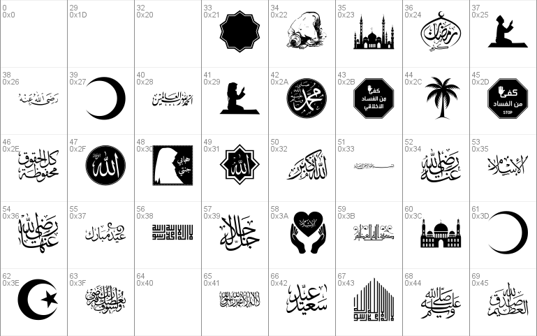 font islamic color