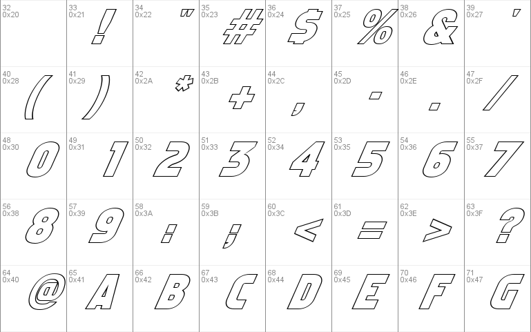 FZ BASIC 5 HOLLOW ITALIC