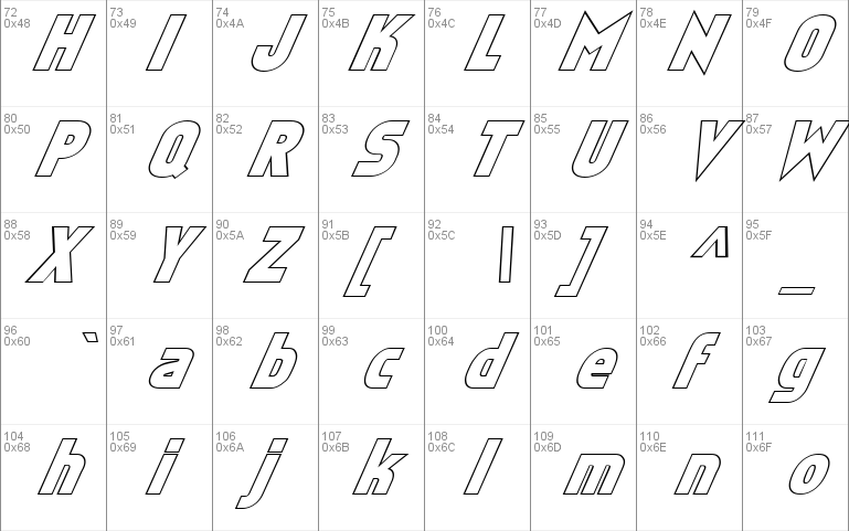 FZ BASIC 5 HOLLOW ITALIC