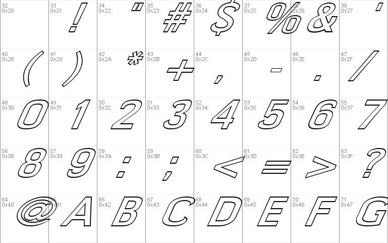 FZ BASIC 58 HOLLOW ITALIC