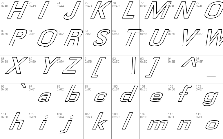 FZ BASIC 58 HOLLOW ITALIC