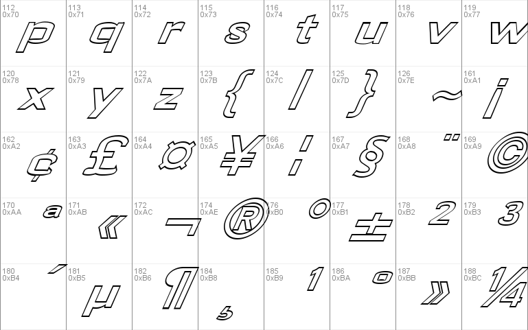 FZ BASIC 58 HOLLOW ITALIC